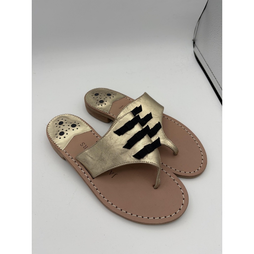 Jack Rogers Macie Bow leather flat sandal Womens size 5 NWB